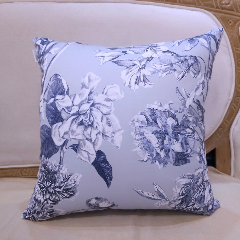 HC printed pillowcase European and American floral version available in stock with light blue base - Pillows & Cushions - Polyester 
