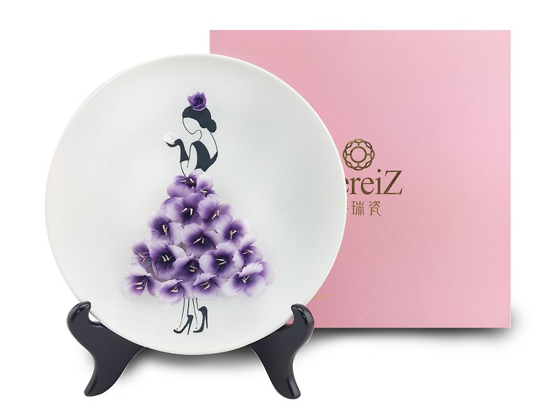 Cerritos-Purple Flower Lady - Pottery & Ceramics - Pottery White