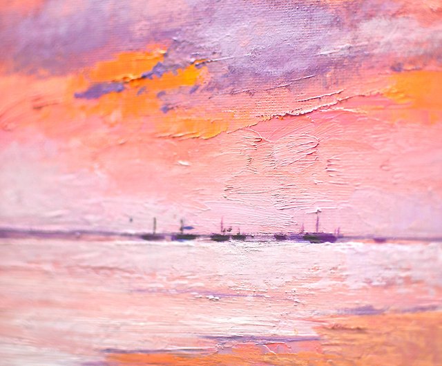 海の絵海辺の絵オリジナルアート油絵海景アート海の絵の具 ショップ Modernart イラスト 絵画 カリグラフィー Pinkoi
