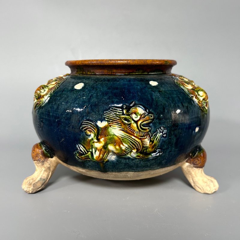 唐三彩貼花三足爐 - 擺飾/家飾品 - 陶 卡其色