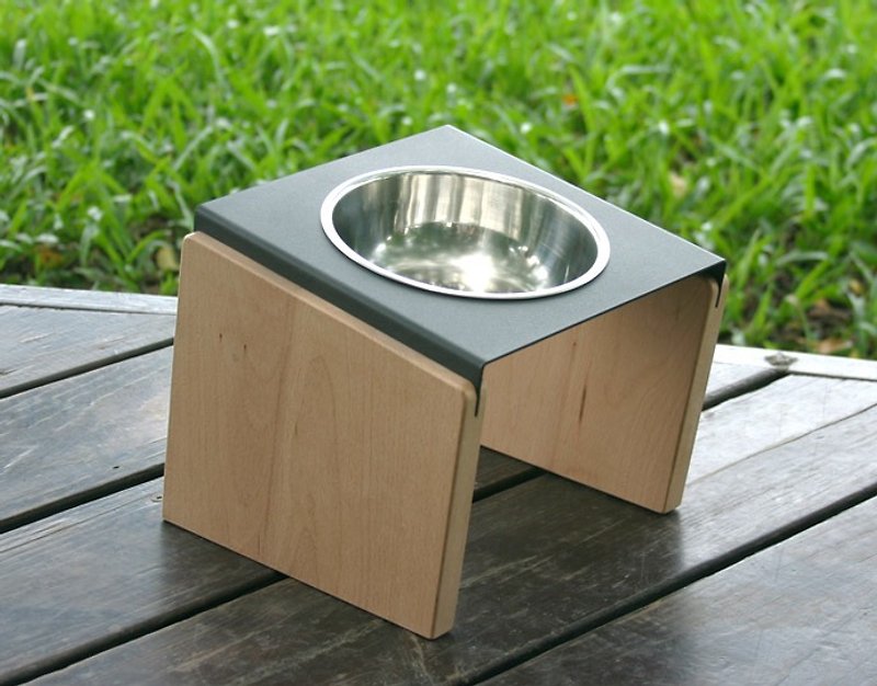 【毛家私】鐵板燒餐架-M號   黑色或白色 - 寵物碗/碗架/自動餵食器 - 木頭 