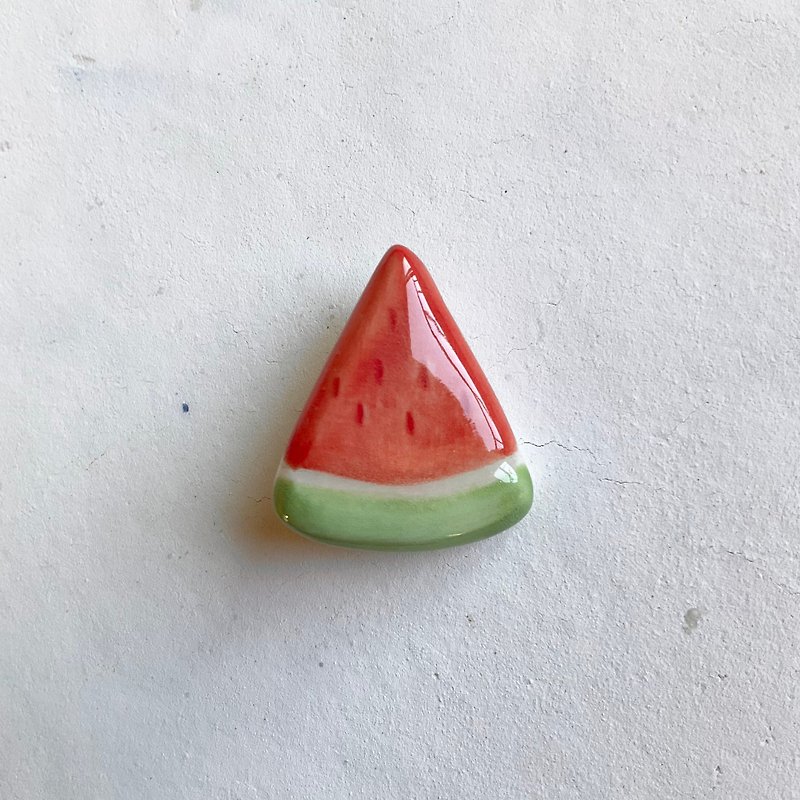 Ceramic brooch summer triangle - เข็มกลัด - ดินเผา สีแดง