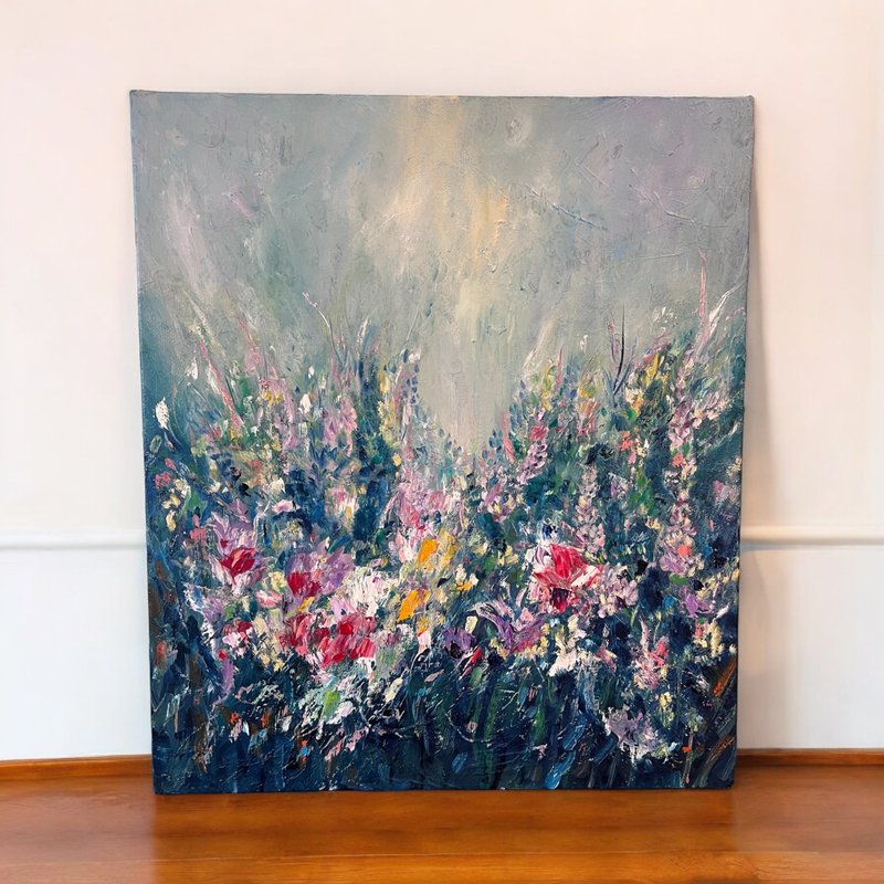 Flower cluster 10F oil painting without frame - Wall Décor - Cotton & Hemp 