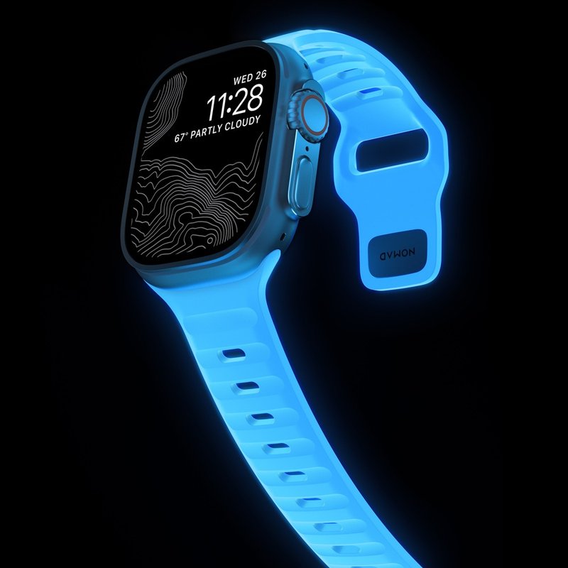 【美國NOMAD】Apple Watch專用運動風FKM橡膠錶帶-49/46/45mm - 錶帶 - 橡膠 藍色