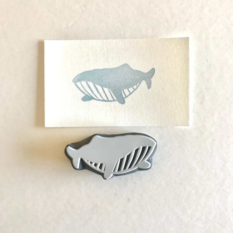 消しゴムスタンプ　クジラ - 印章/印台 - 橡膠 藍色