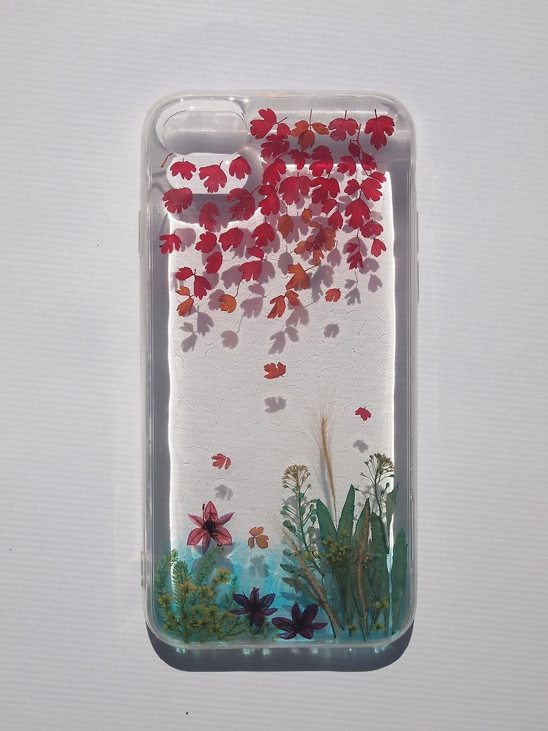 Pressed flower phone case, Handmade phone case,iPhone7 and iPhone8, Lakeside - เคส/ซองมือถือ - พลาสติก 