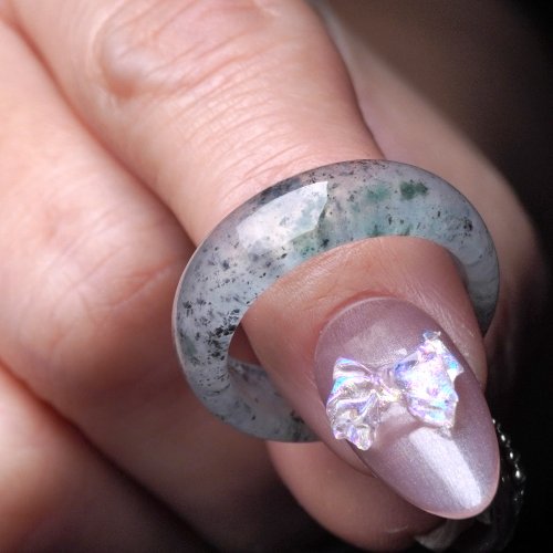 瓔珞珠寶盒 E.L.Jewelry Box 玻璃種飄花翡翠戒指戒圈 | 國際16圍 | 天然緬甸玉翡翠A貨 | 送禮