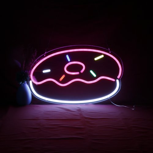 霓虹燈客制 甜甜圈霓虹燈Donut LED發光字Neon Sign裝飾廣告招牌Logo