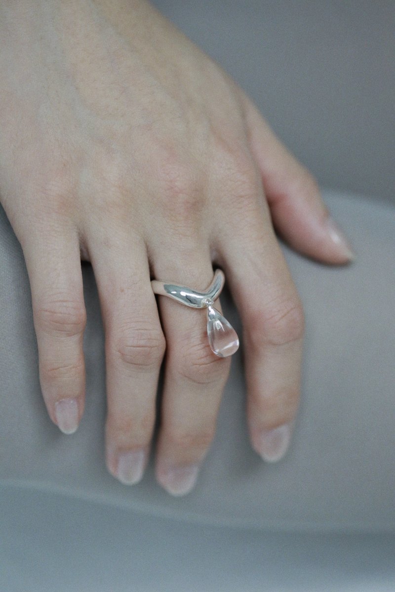 Droplet Ring - แหวนทั่วไป - เงินแท้ สีใส