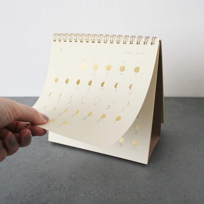 MATOKA カレンダー 2026年版 卓上 リングタイプ The Moon - 日曆/月曆/年曆 - 紙 