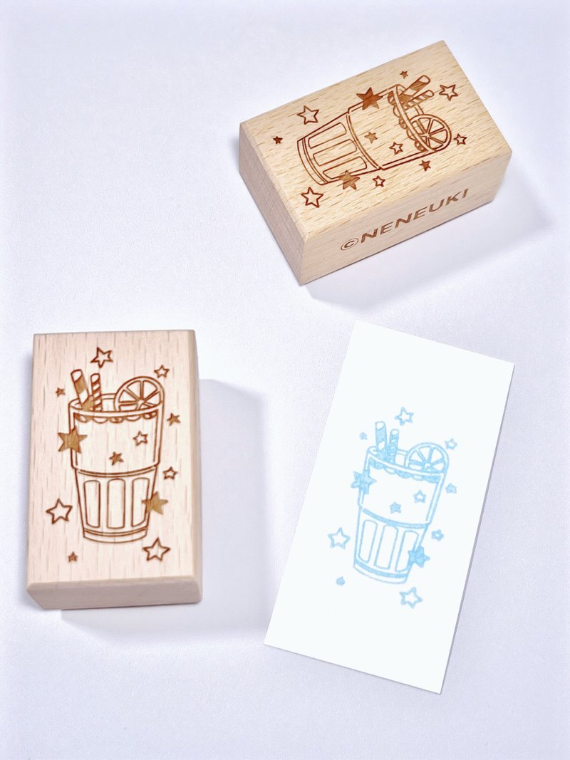 【NENEUKI&ヨヨ子】星星檸檬杯印章 - 印章/印台 - 其他材質 