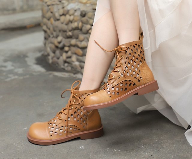 Hollow Martin boots high-top lace-up 