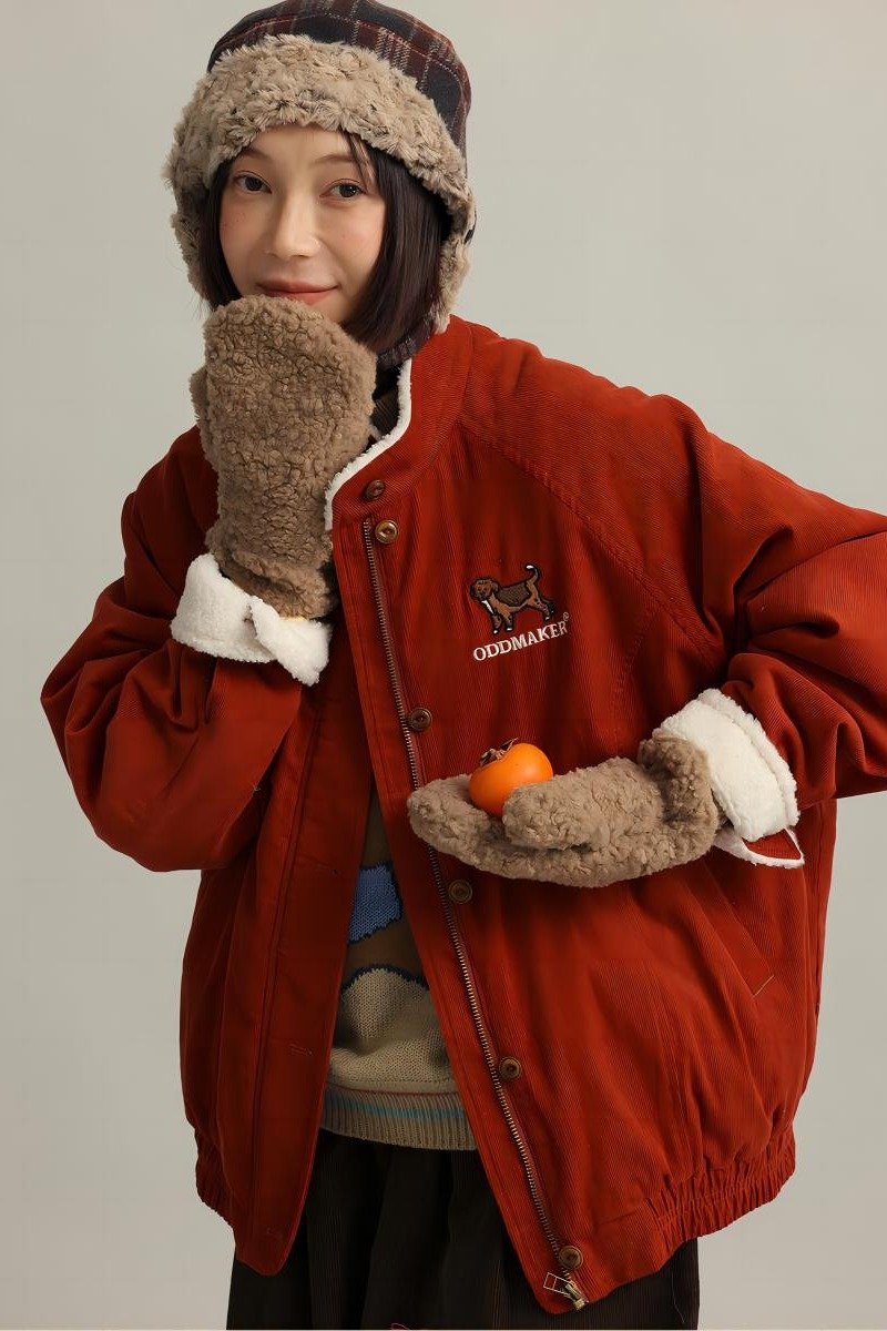 odd maker 一件很有復古感覺的加厚保暖復古燈芯絨外套外套女冬季 - 女大衣/外套 - 棉．麻 