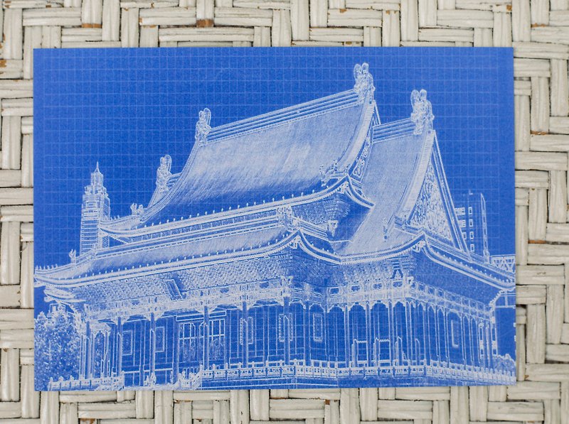 藍晒台灣建築系列 - 中正紀念堂2(兩廳院) - 心意卡/卡片 - 紙 