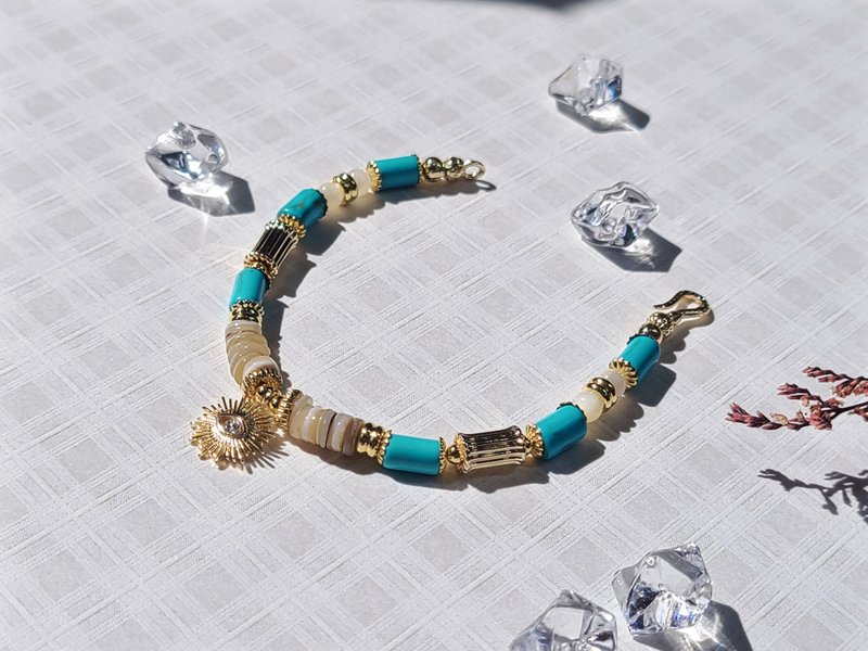 聖誕禮盒 尋找有緣人 ||人緣 舒壓助眠 水晶手鍊 - 手鍊/手環 - 水晶 藍色