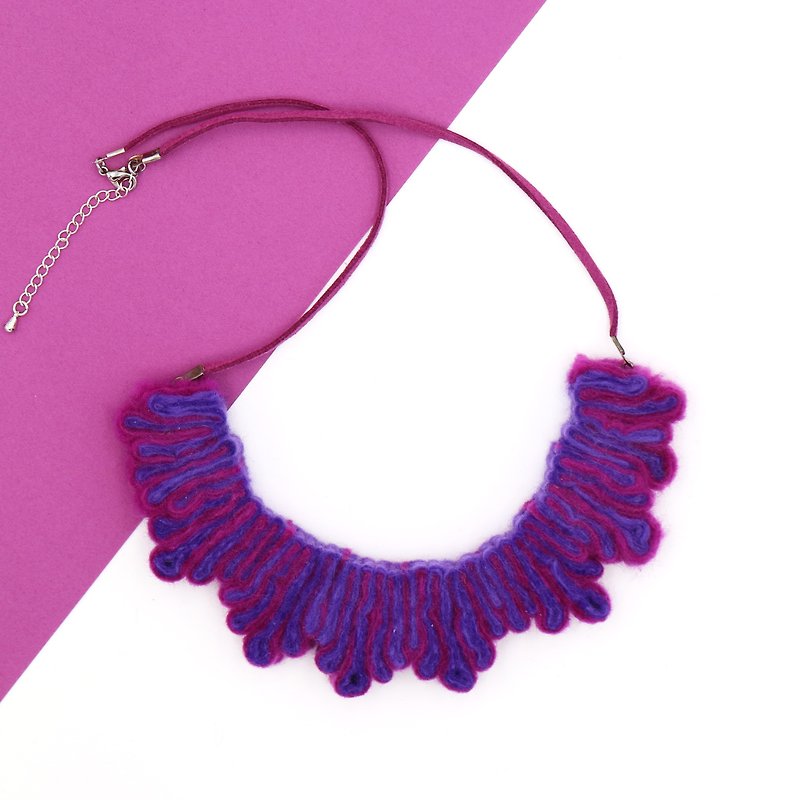 Splash Necklace – Purple - Necklaces - Wool Purple