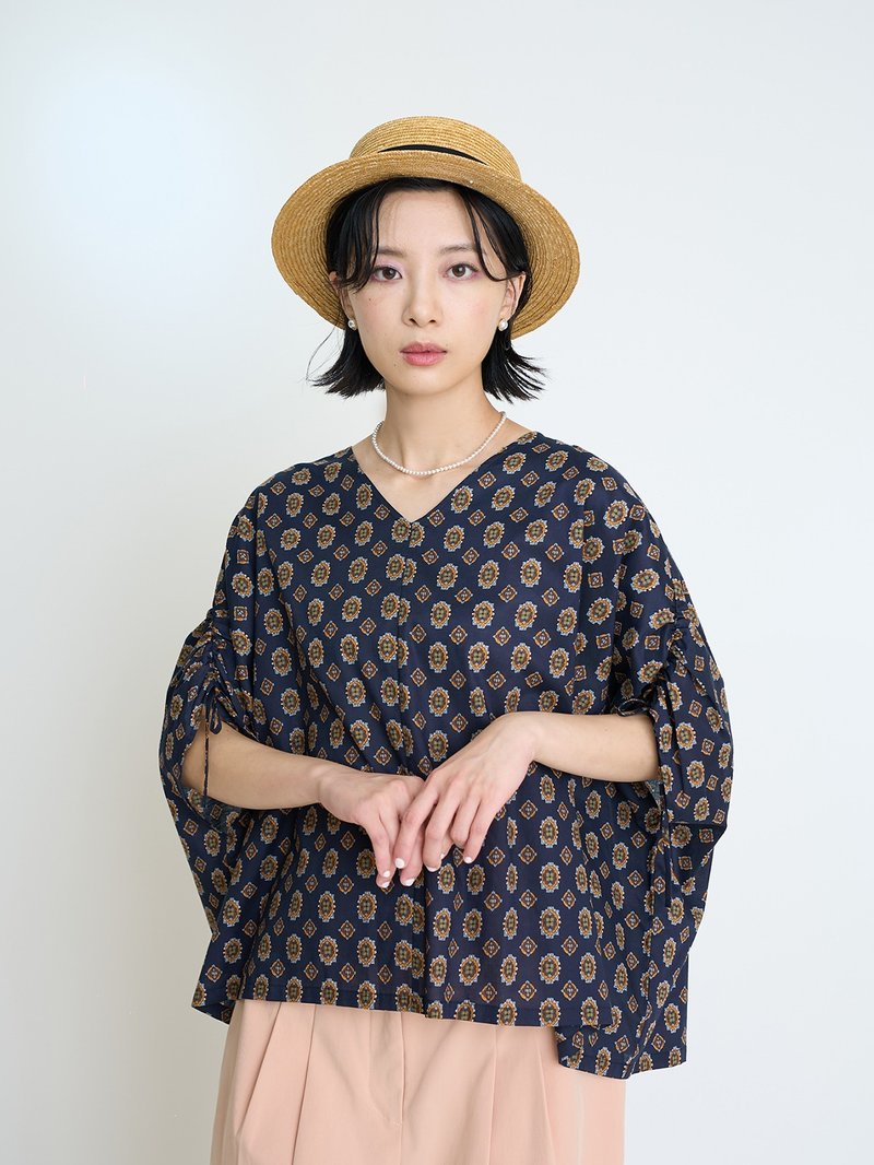 秘藏珍寶綁帶罩衫-靈芝 - 女 T 恤 - 其他人造纖維 藍色