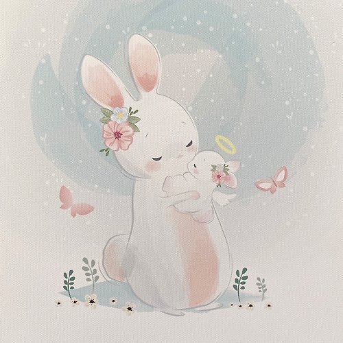 菠蘿選畫所 【微瑕特惠】【福利品】媽媽的懷抱 - 小白兔親子插圖掛畫/居家佈