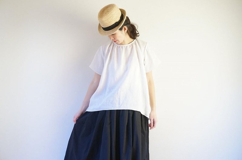 European linen blouse LADY'S - เสื้อผู้หญิง - ผ้าฝ้าย/ผ้าลินิน ขาว