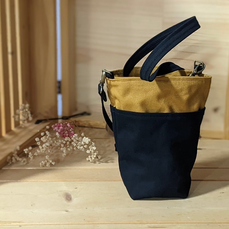 Water bottle backpack/water bottle carrier bag/original design - Messenger Bags & Sling Bags - Cotton & Hemp Multicolor