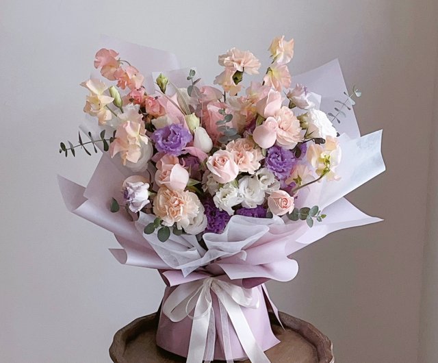 春野〜カーネーションとスイートピーの花籠〜 春野〜カーネーションと