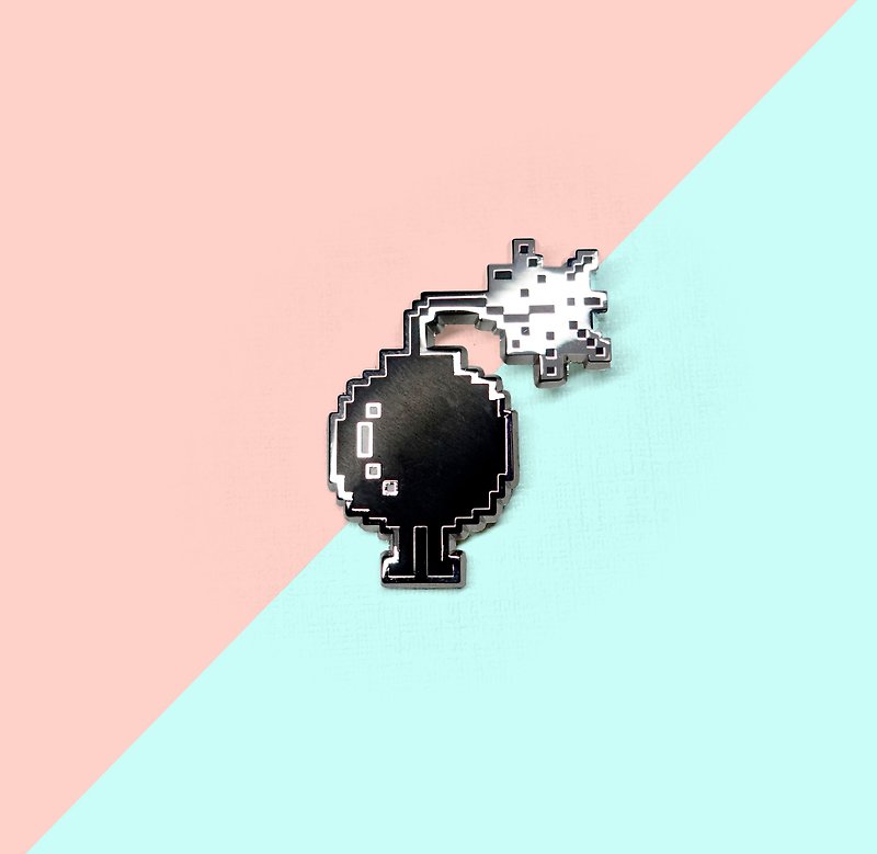 Error Pin - Brooches - Other Metals Black