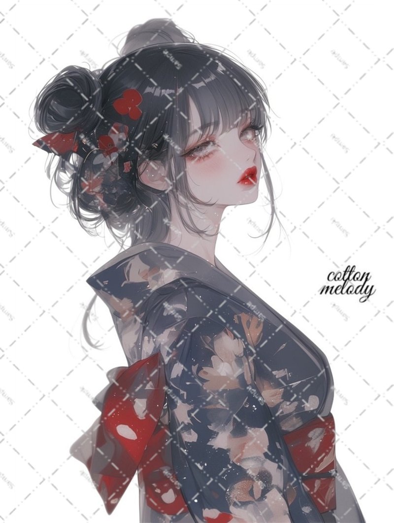 original sticker no.6412 人物ステッカー オリジナルステッカー 人物ステッカー 女の子ステッカー オリジナル人物ステッカー - 貼紙 - 紙 