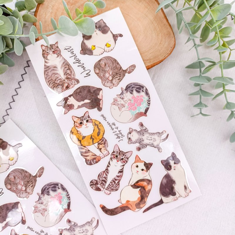 005 可愛貓咪3 Cute Cat3 / 轉印貼紙Transfer Stickers - 貼紙 - 塑膠 多色
