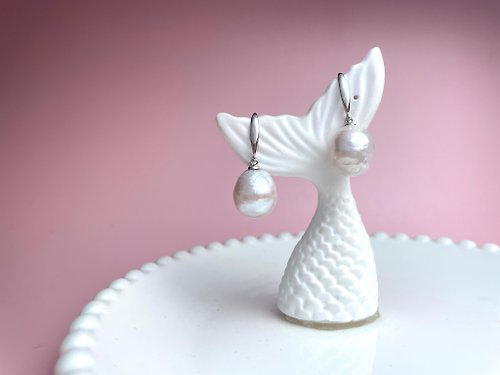 Athena珍珠設計 天然巴洛克珍珠 極光 S925銀款 耳環