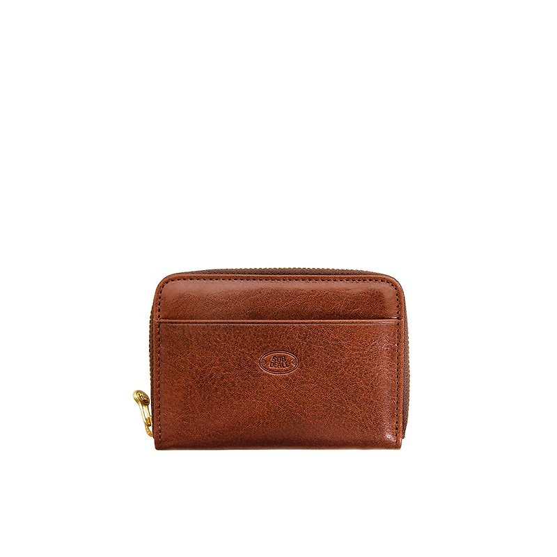 Zipper card holder - ID & Badge Holders - Genuine Leather Brown