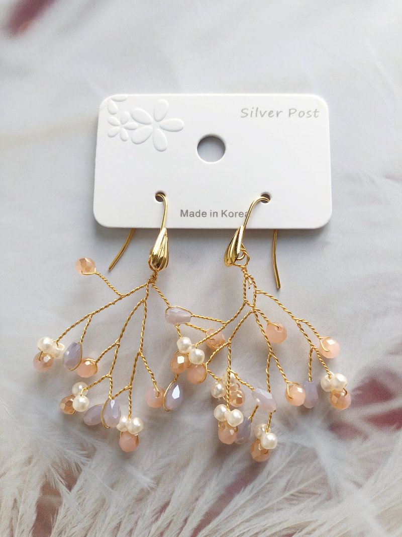 原創傘狀耳環 - 耳環/耳夾/耳骨夾 - 其他材質 粉紅色