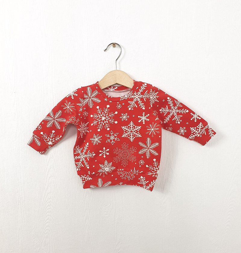 Christmas red baby sweatshirt,Xmas baby boy sweatshirt,Xmas baby girl sweatshirt - 男/女童裝 - 棉．麻 多色