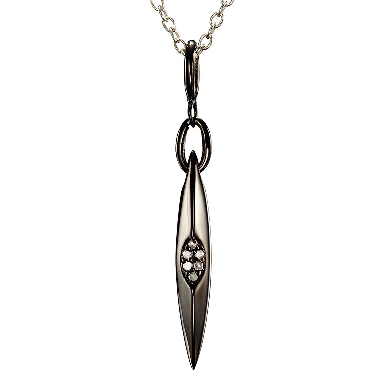Black Silver Jewelry, Horn Necklace, Oxidize Silver Pendant, 925 Tusk Necklace - สร้อยคอทรง Collar - เงินแท้ สีดำ