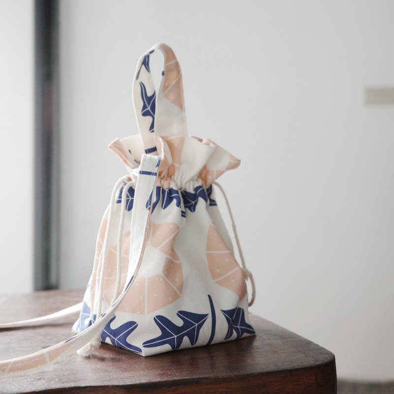束口手提/斜背兩用包 DIY 材料包 - 編織/刺繡/羊毛氈/縫紉 - 棉．麻 