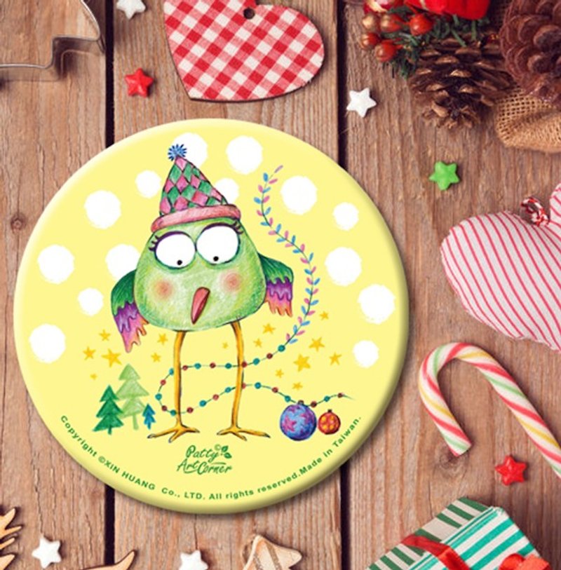 Painted Absorbent Ceramic Coasters – Christmas bird - ที่รองแก้ว - ดินเผา สีใส