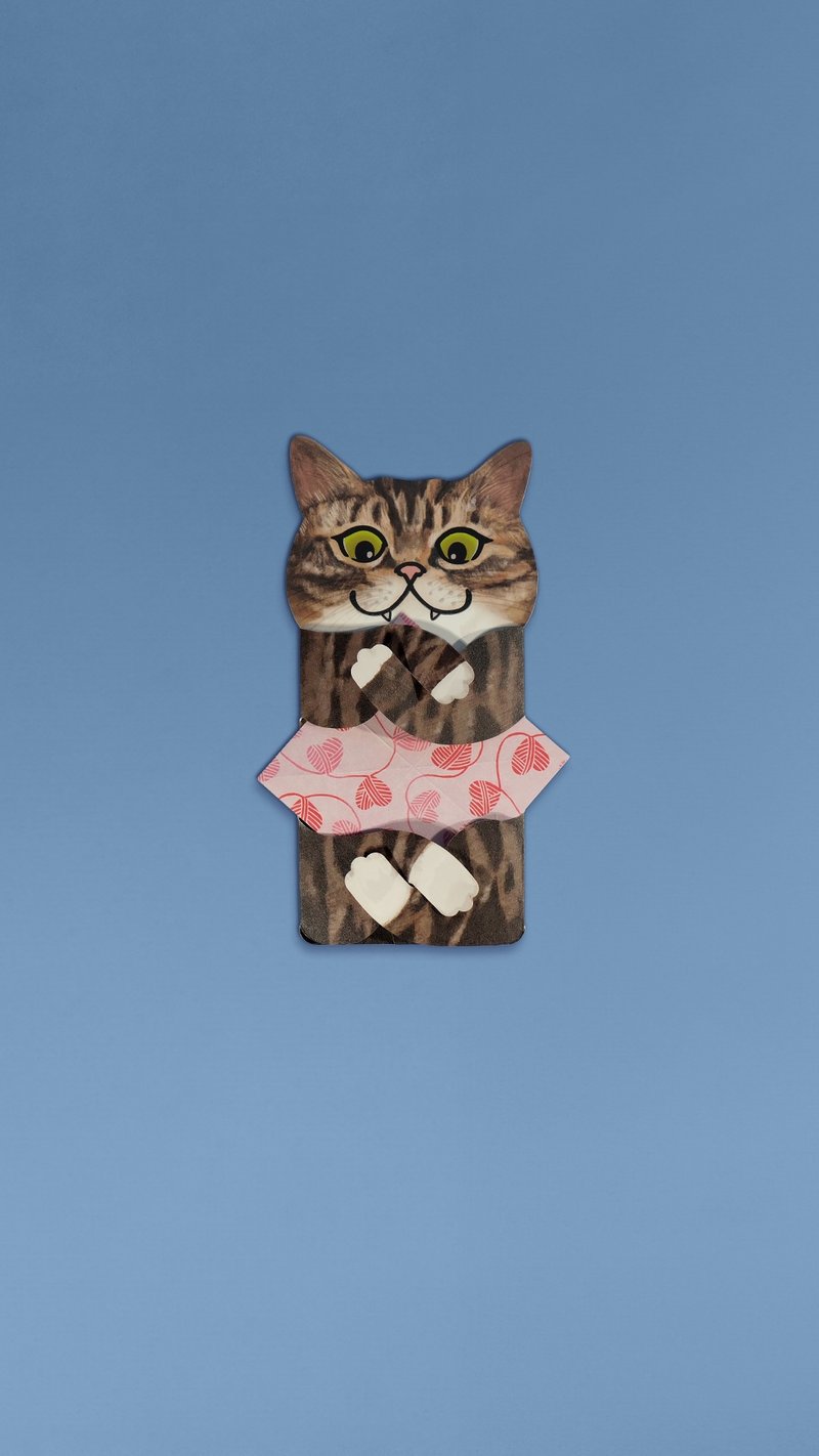 Meowmentos PawMark メッセージカード - サバトラ猫（ピンク） #4 - はがき・メッセージカード - 紙 