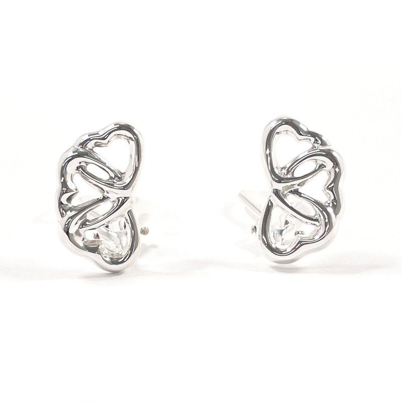 【日本直送 中古美品】ティファニー TIFFANY&Co. イヤリング トリプルハート シルバー925 ヴィンテージ アクセサリー 新品仕上げ済み - 耳環/耳夾/耳骨夾 - 純銀 銀色