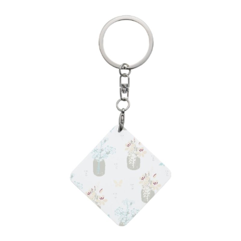 Square Shaped Metal Keychain - Keychains - Other Metals 