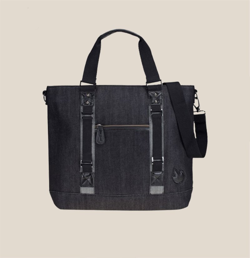 DENIMO TOTE bag, black - 公事包 - 其他材質 黑色