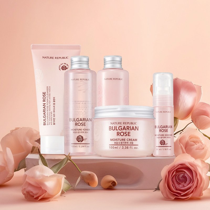 Nature Republic Rose Original Extract Moisturizing and Revitalizing Set Combination Care Gift Box - ชุดของใช้พกพา - วัสดุอื่นๆ 