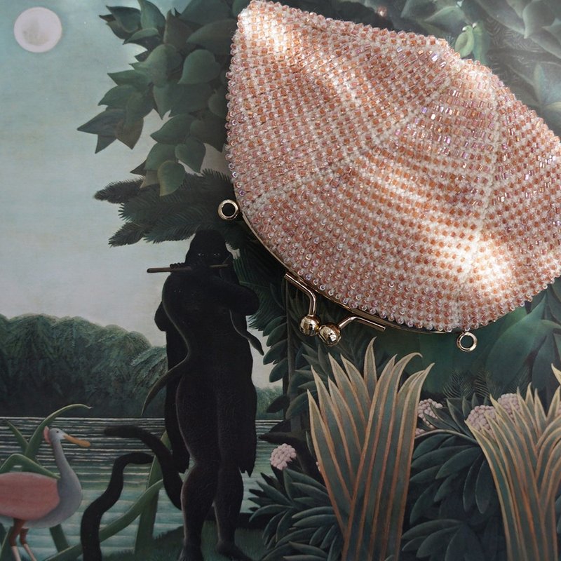 Ba-ba handmade Seedbeads crochet pouch No.2001 - 化妝包/收納袋 - 其他材質 粉紅色