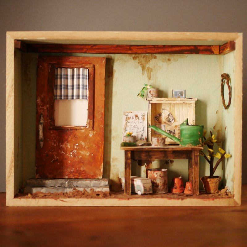 miniature interior garden - ของวางตกแต่ง - ไม้ สีเขียว