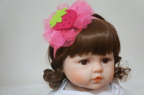 Avondream 手創小舖 G4-寶寶兒童幼兒嬰兒髮帶-髮箍髮圈彈性髮帶類 草莓