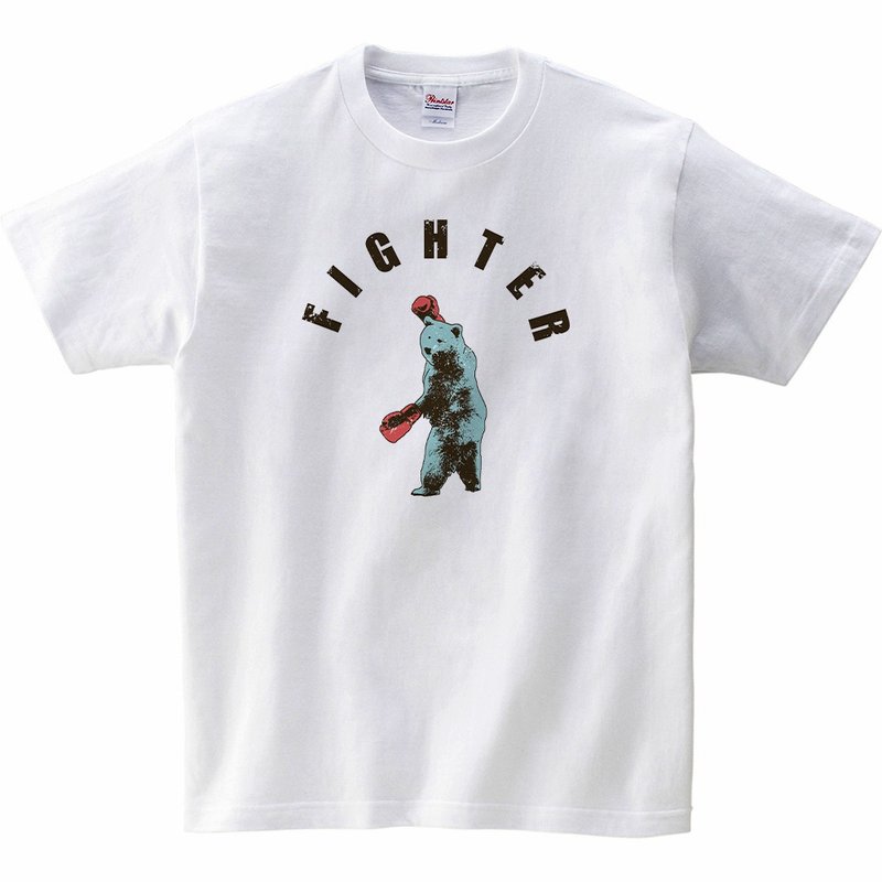 兒童T卹/ Fighting bear - 男/女童裝 - 棉．麻 白色