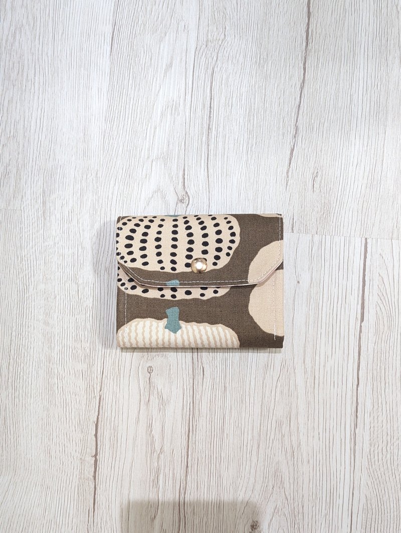 四層六卡+掛繩短夾錢包-咖南瓜 - 銀包 - 棉．麻 