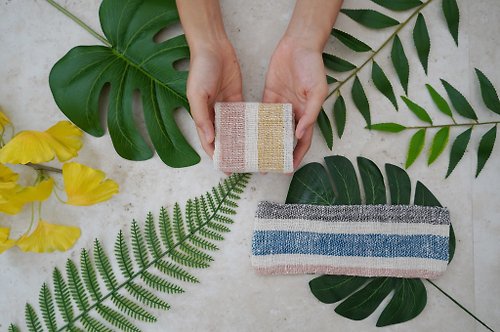 洋嘎-天然染織居家生活 去角質按摩小長方巾/純棉植物染手織布