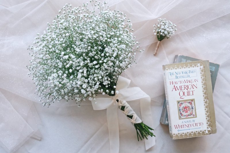 พืช/ดอกไม้ ช่อดอกไม้แห้ง ขาว - Pure classic pure white gypsophila bouquet bridal bouquet corsage wedding selection