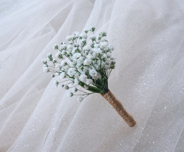 Pure classic pure white gypsophila bouquet bridal bouquet corsage wedding  selection