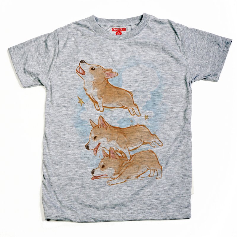 Corgi jumper unisex male female Chapter One T-shirt - 男 T 恤 - 棉．麻 白色