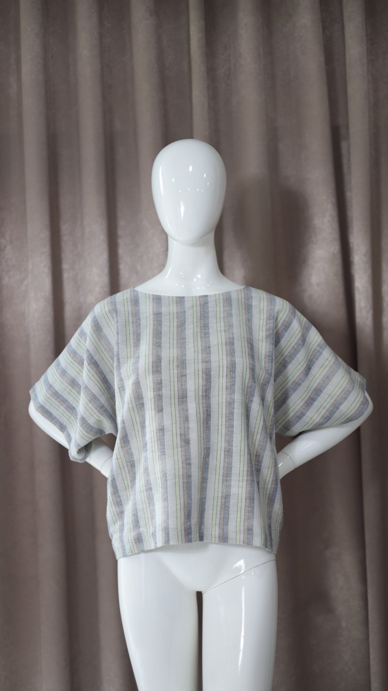 Loom & Leaf - Artisanal Kimono Sleeve Top - 女上衣/長袖上衣 - 棉．麻 多色